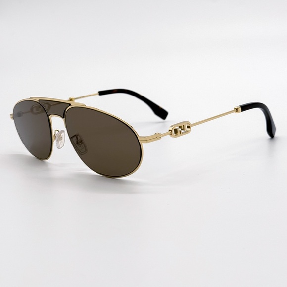 NEW FENDI FE40072U 30E SUNGLASS AVIATOR GOLD METAL UNISEX FENDI EYEWEAR - Picture 7 of 11